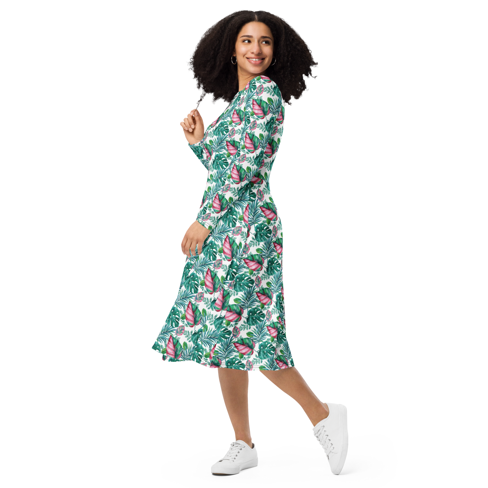 All-over print long sleeve midi dress Our Shopping Centre All-over print long sleeve midi dress Our Shopping Centre