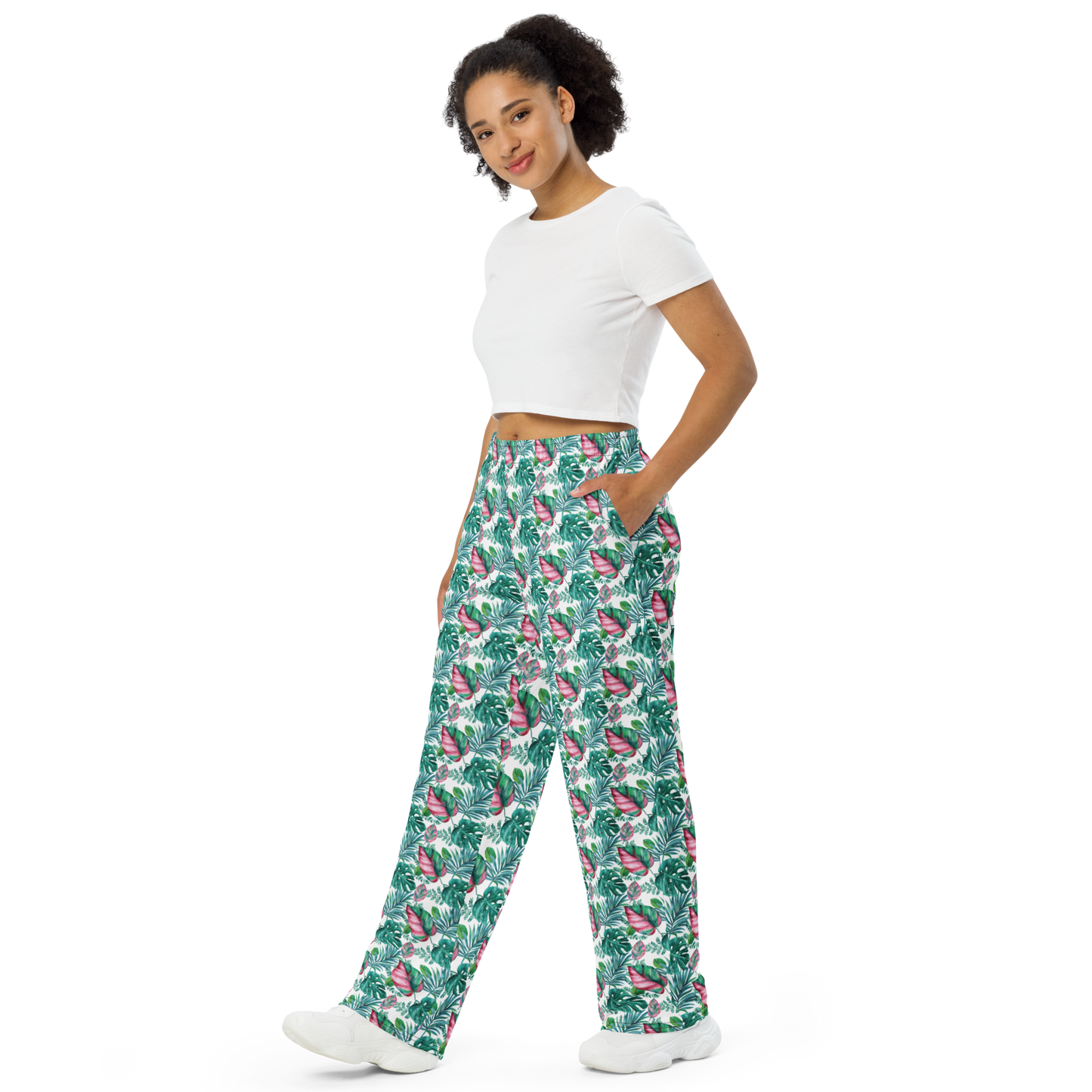 All-over print unisex wide-leg pants