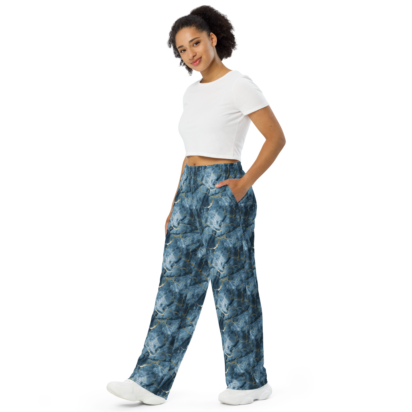 All-over print unisex wide-leg pants