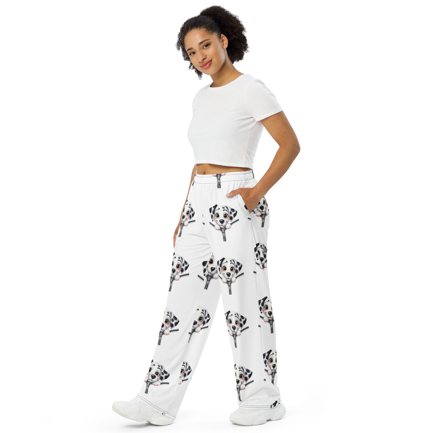 All-over print unisex wide-leg pants