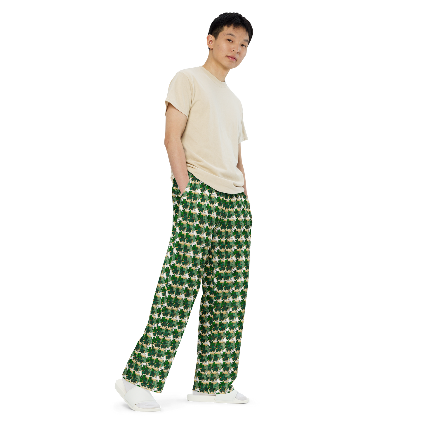 All-over print unisex wide-leg pants