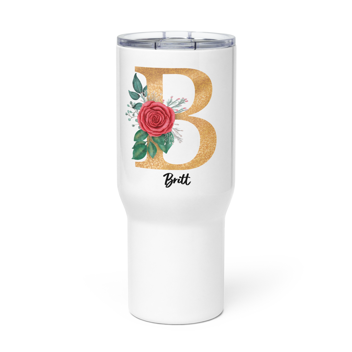 Travel mug with a handle