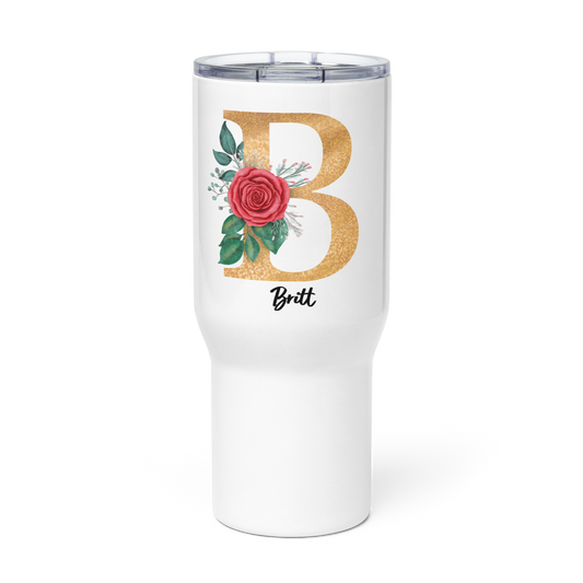 Travel mug with a handle