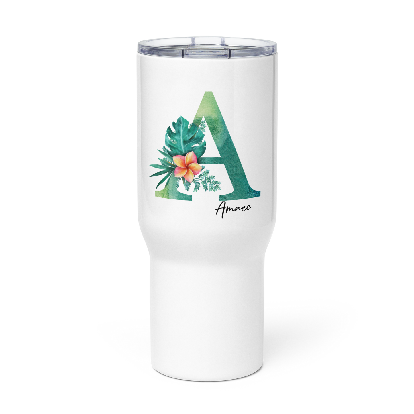 Travel mug with a handle