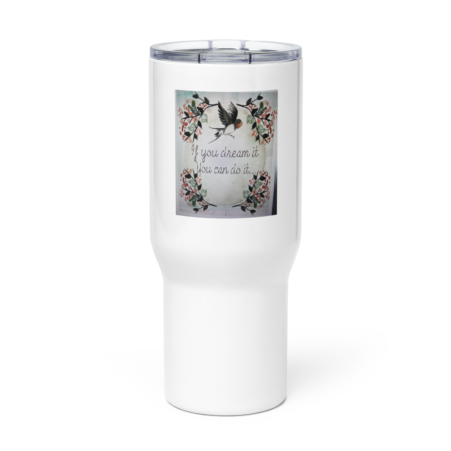 Travel mug with a handle