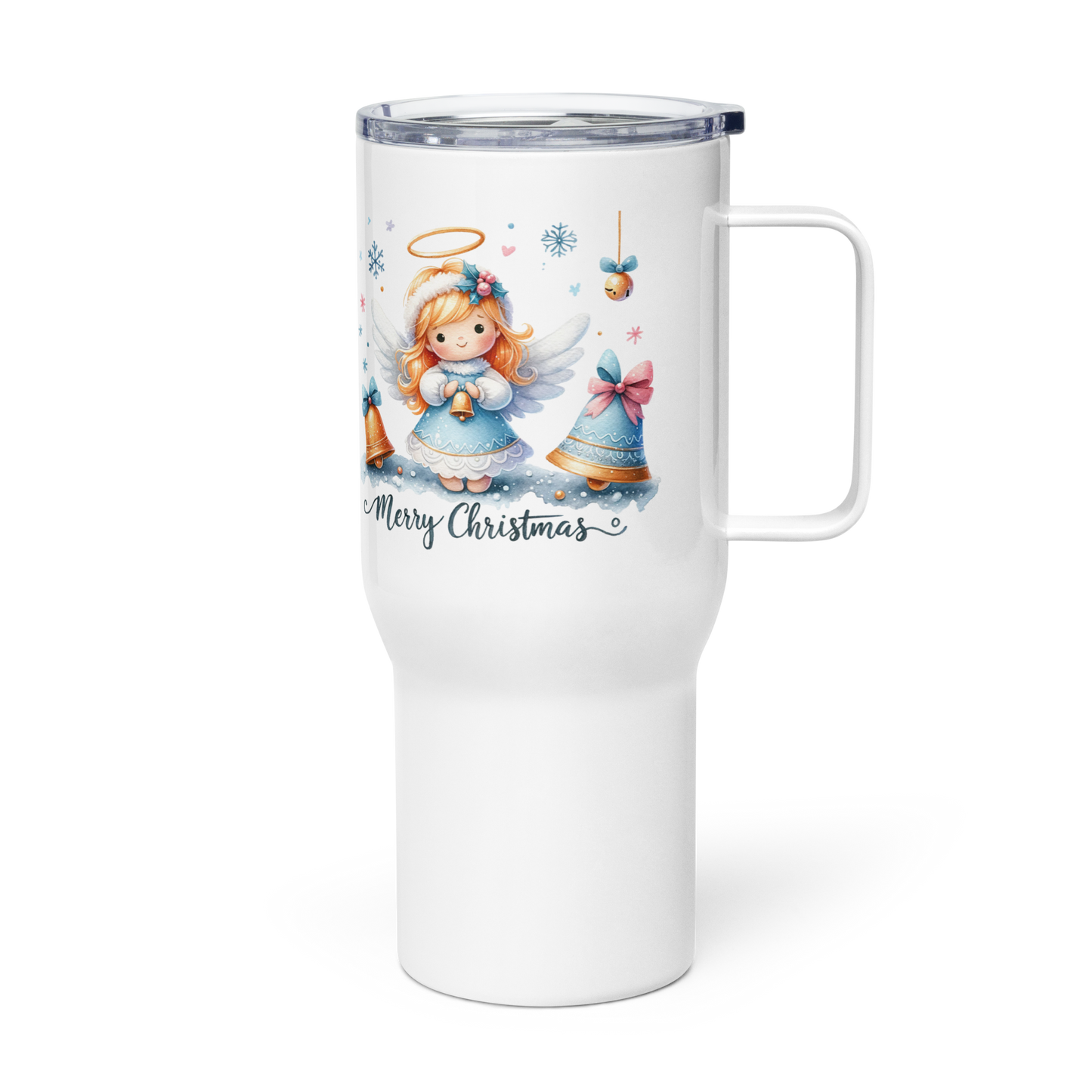 Travel mug with a handle