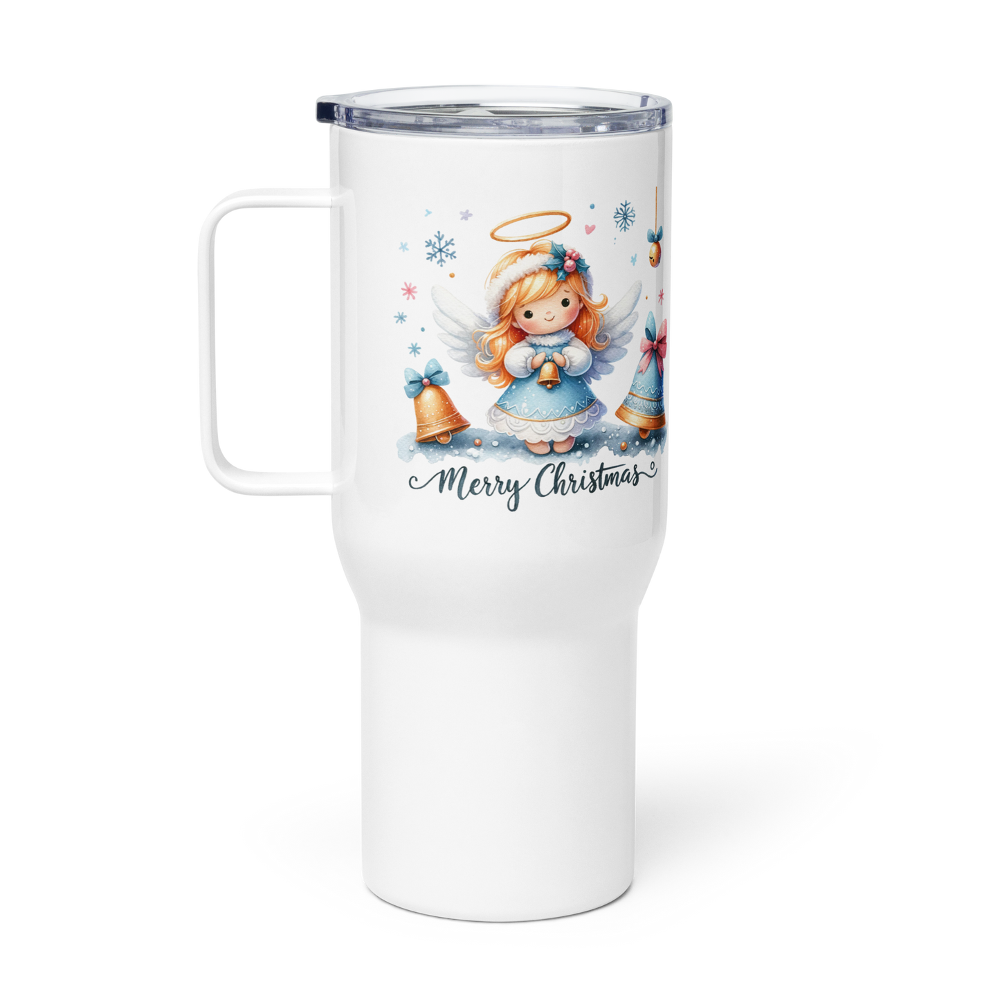 Travel mug with a handle