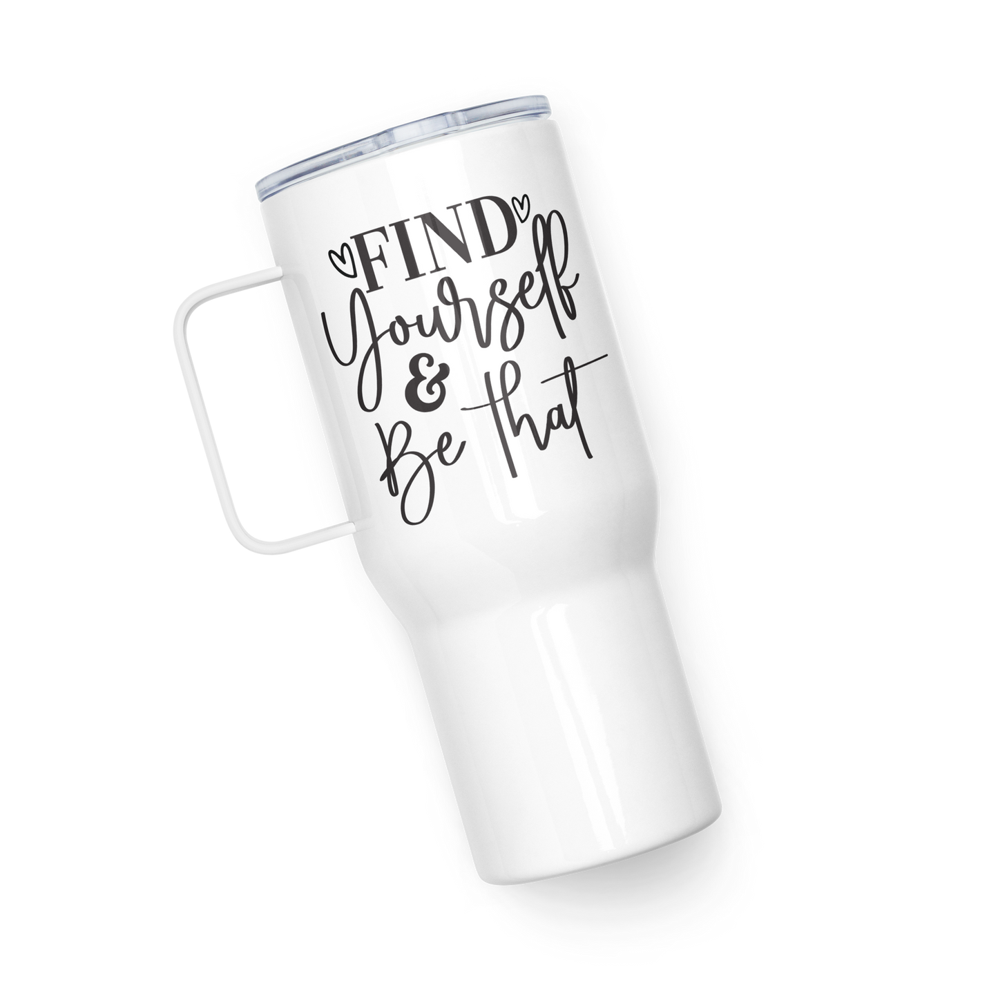 Travel mug with a handle