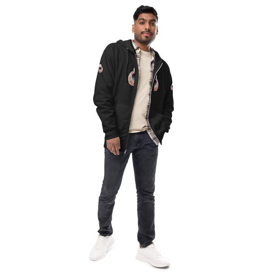 Unisex fleece zip up hoodie