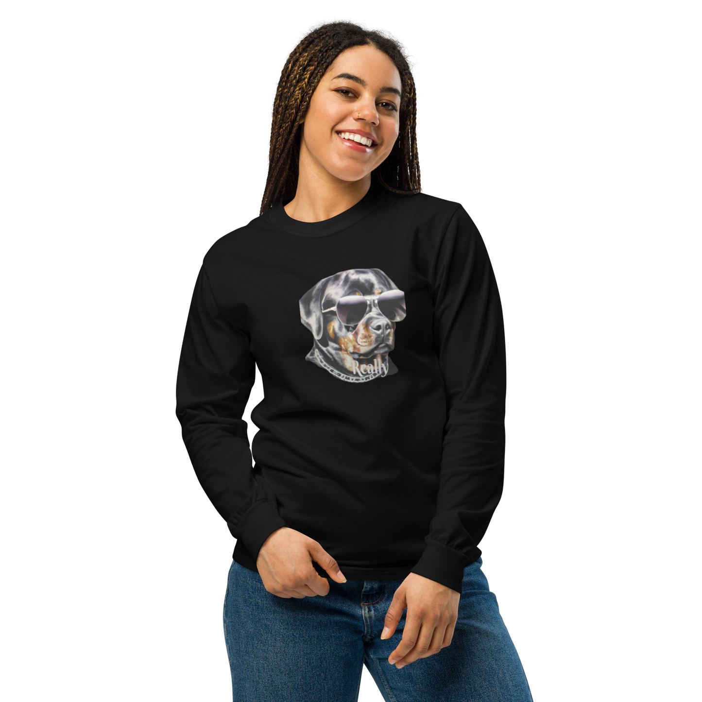 Garment-dyed heavyweight long-sleeve shirt