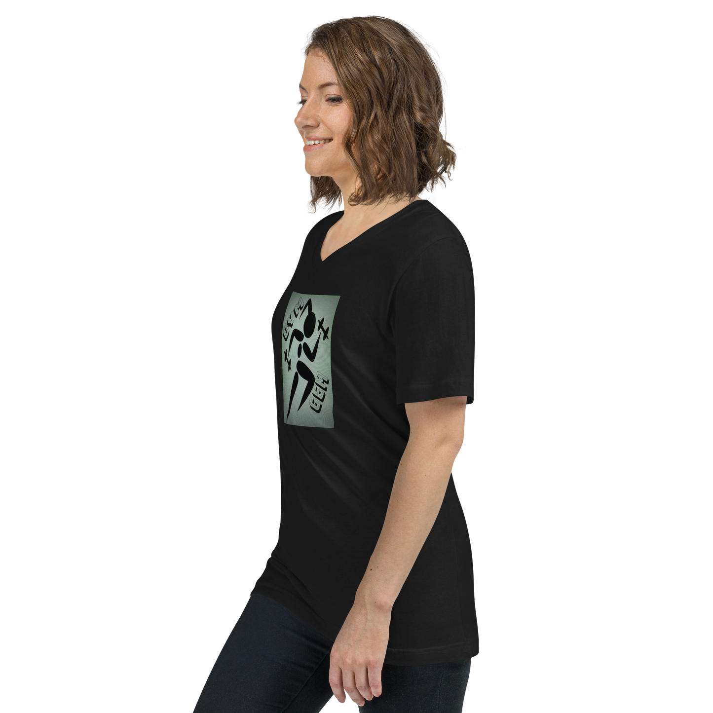 Unisex Short Sleeve V-Neck T-Shirt