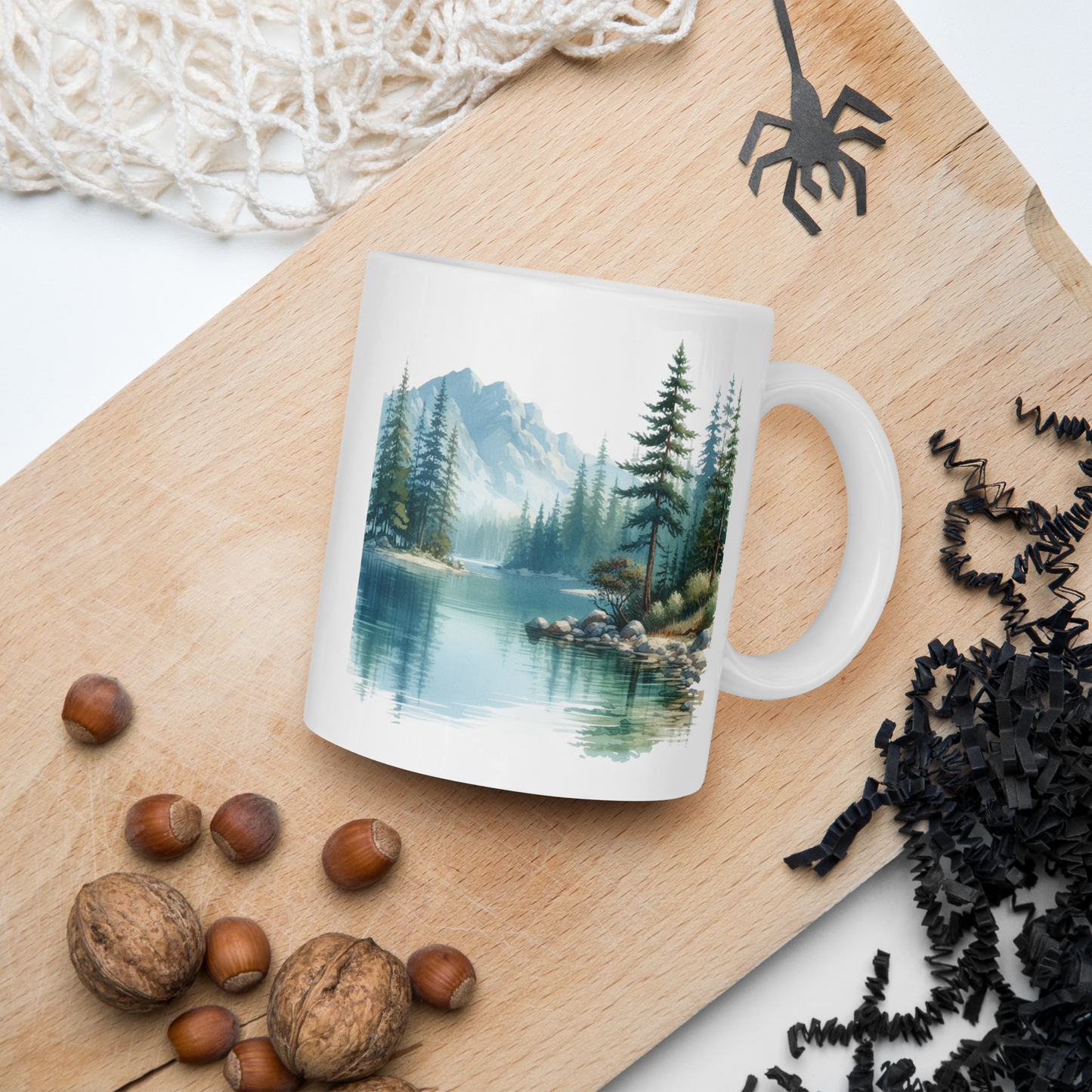 White glossy mug