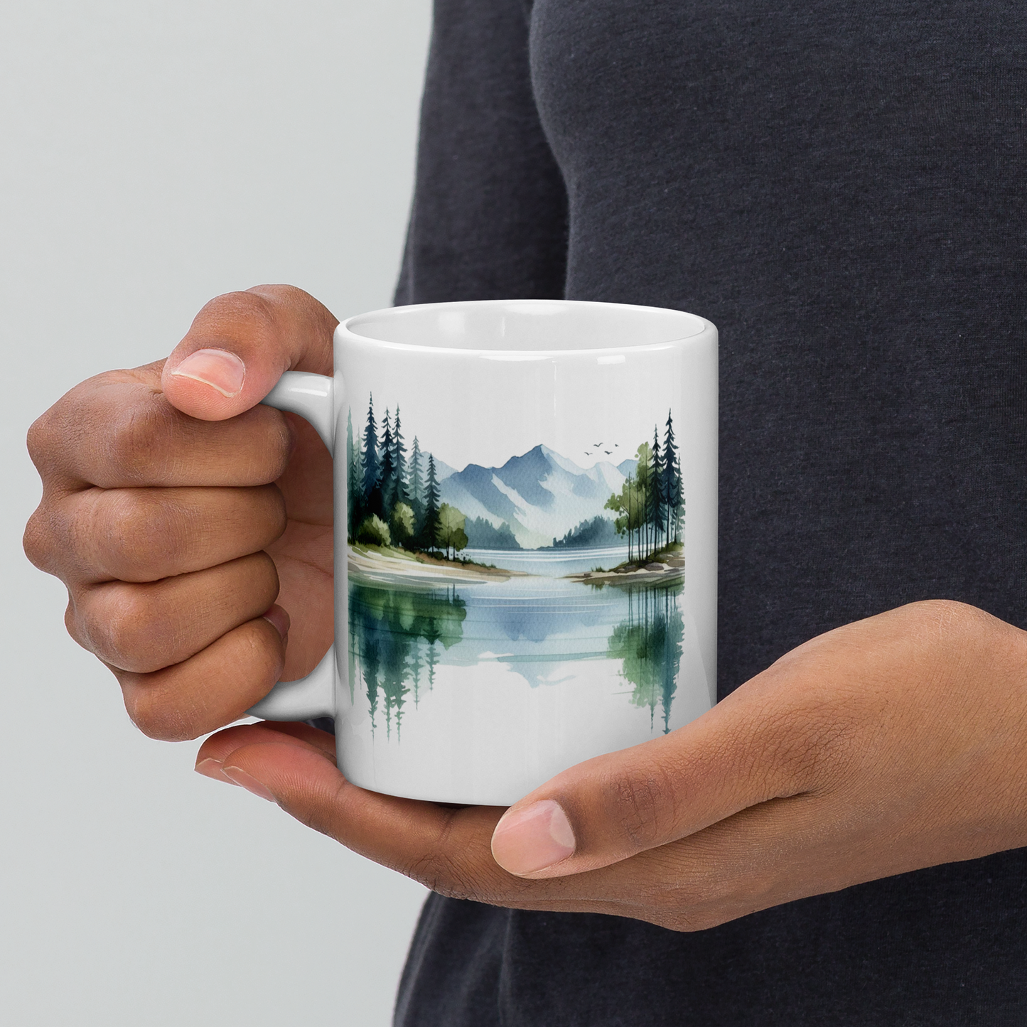 White glossy mug
