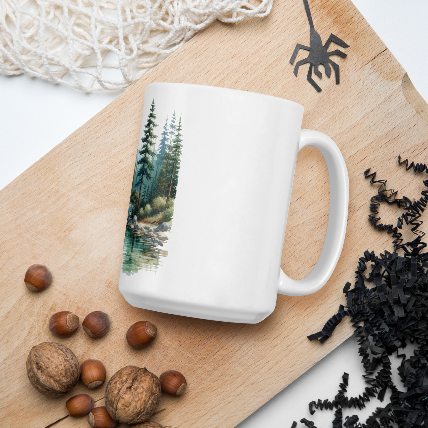 White glossy mug