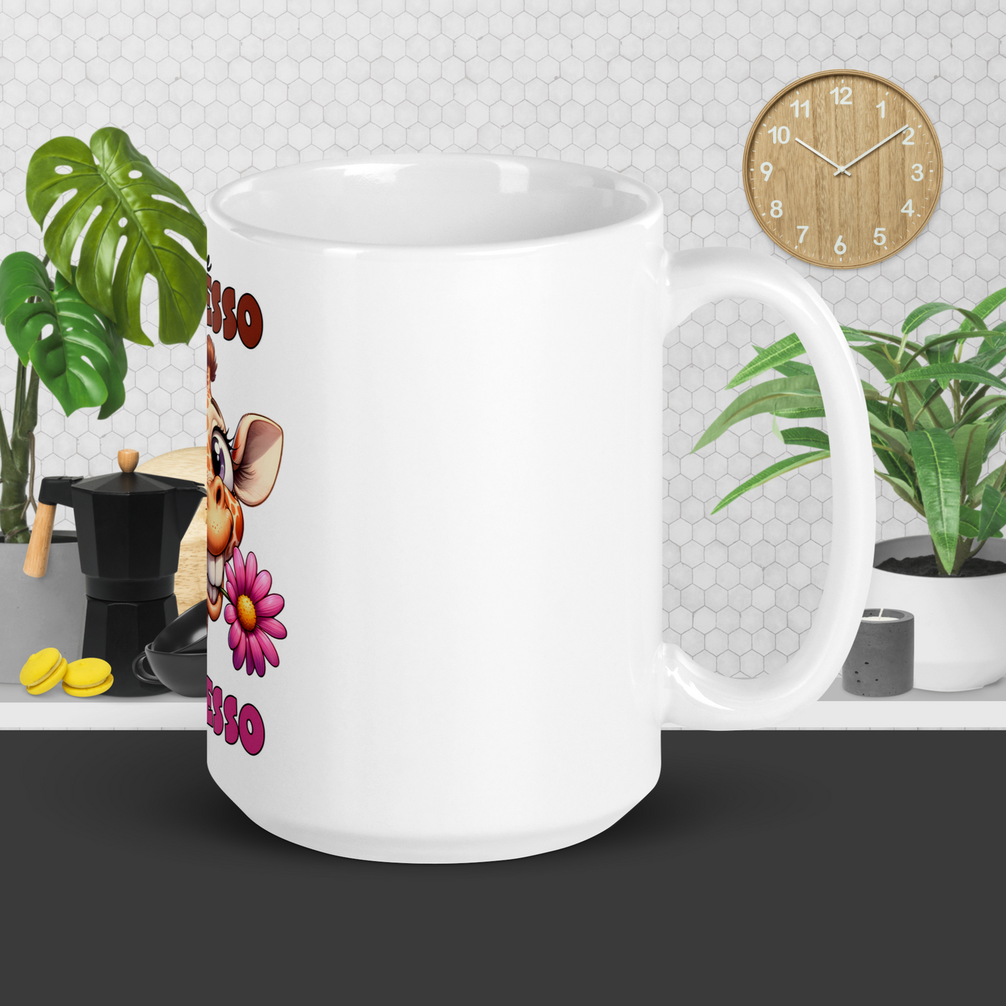 White glossy mug