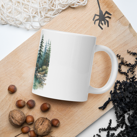 White glossy mug